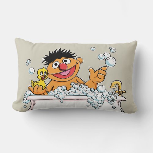 Vintage Ernie in Bathtub Lumbar Pillow