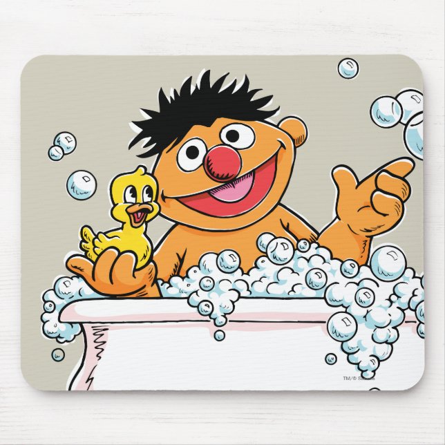 Vintage Ernie in Bathtub Mouse Pad (Front)