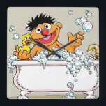 Vintage Ernie in Bathtub Square Wall Clock<br><div class="desc">Check out Ernie in this vintage graphic!        ©  2014 Sesame Workshop. www.sesamestreet.org</div>