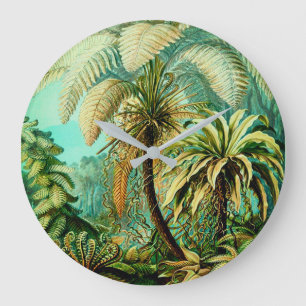 Vintage Ernst Haeckel Botanical Palms Large Clock