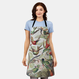 Vintage Ernst Haeckel Colorful Hummingbird Poster Apron