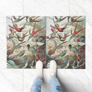 Vintage Ernst Haeckel Colorful Hummingbird Poster Doormat