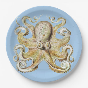 Vintage Ernst Haeckel Octopus Nautical Sea Life Paper Plates