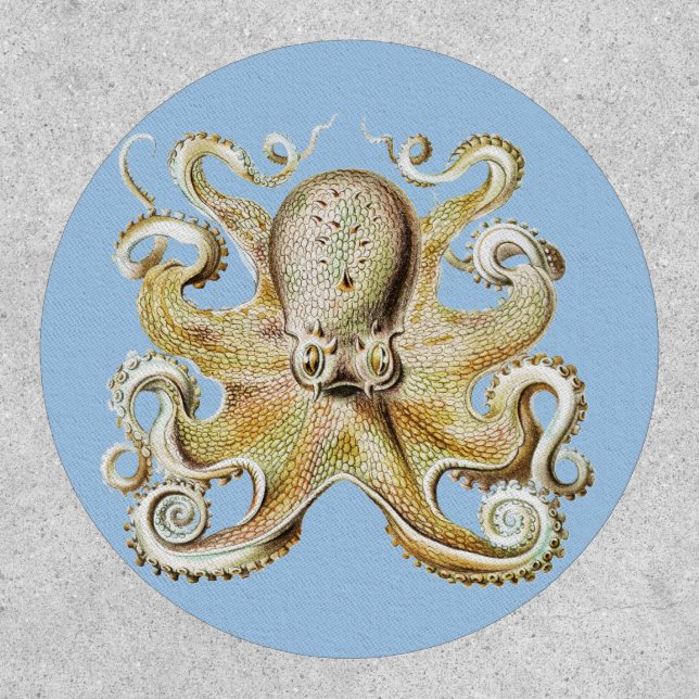 Vintage Ernst Haeckel Octopus Nautical Sea Life Patch (Front)