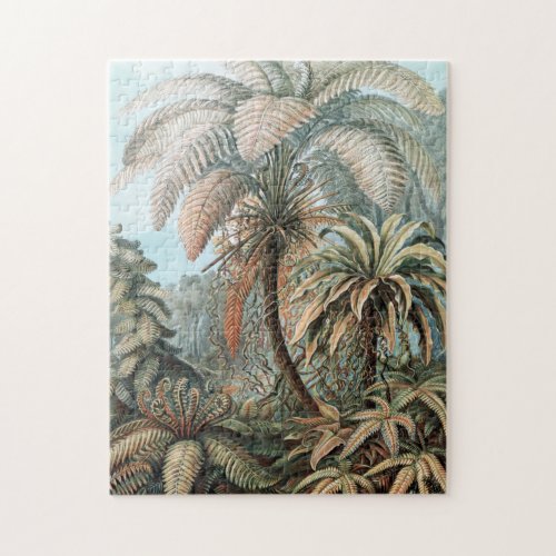 Vintage Ernst Haeckel Palm Trees Poster Jigsaw Puzzle