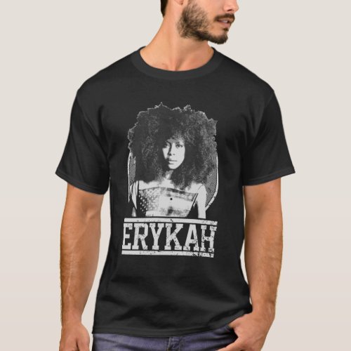 Vintage Erykah Design Badu Arts Musician American  T_Shirt