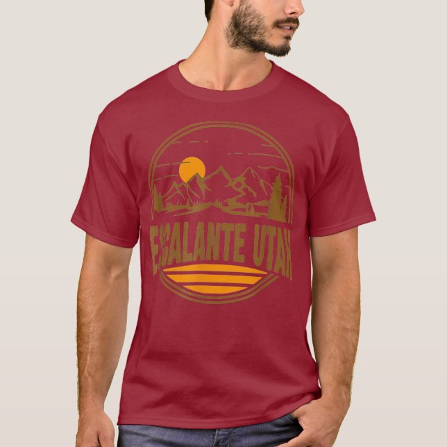 Vintage Escalante Utah Mountain Hiking Souvenir T-Shirt (Front)