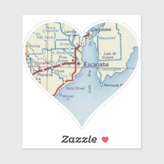 Vintage Escanaba MI Sticker (Sheet)