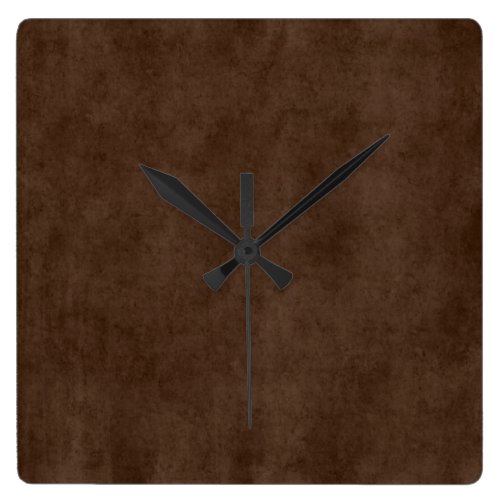 Vintage Espresso Dark Brown Parchment Antique Square Wall Clock
