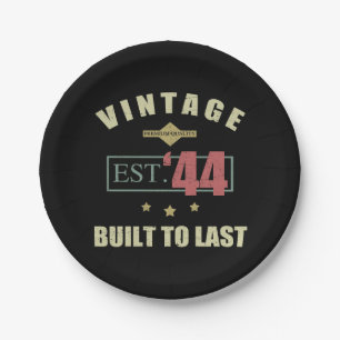 Vintage Est. 1944 80th Birthday Paper Plates
