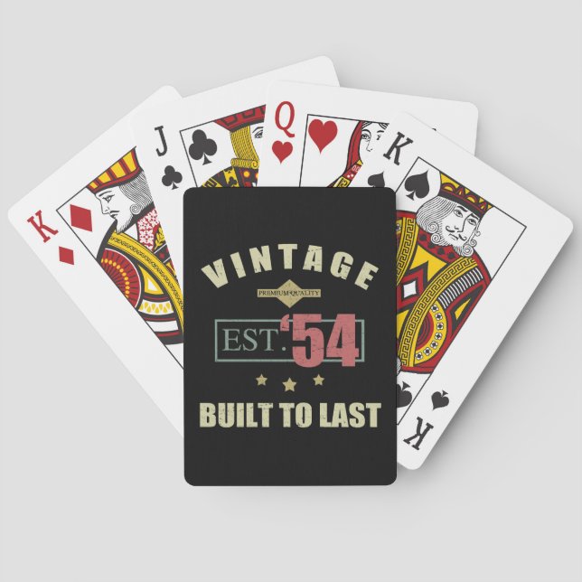 Vintage Est. 1954 70th Birthday Poker Cards (Back)