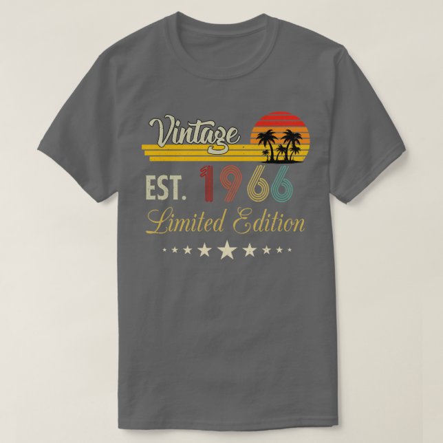 Vintage Est 1966 Limited Edition Birthday T-Shirt (Design Front)