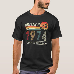 Vintage Est 1974 48th Birthday 48 Years Old T-Shirt