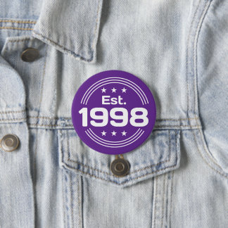 Vintage Est. 1998 Limited Edition Text Button