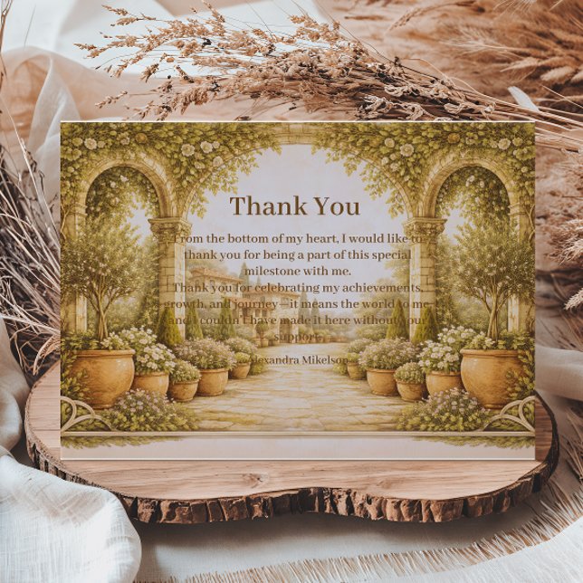 Vintage Estate Garden Birthday Thank You Card (Creator Uploaded)