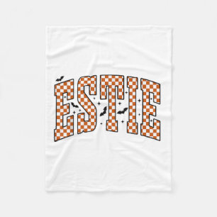 Vintage Esthetician Checkered Halloween Estie Skin Fleece Blanket