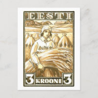 Vintage Estonia Postage Stamp Design