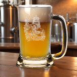 Vintage Etched King of Beer Stein<br><div class="desc">Mythological monarch offers a frosty glass in this rustic vintage design.</div>
