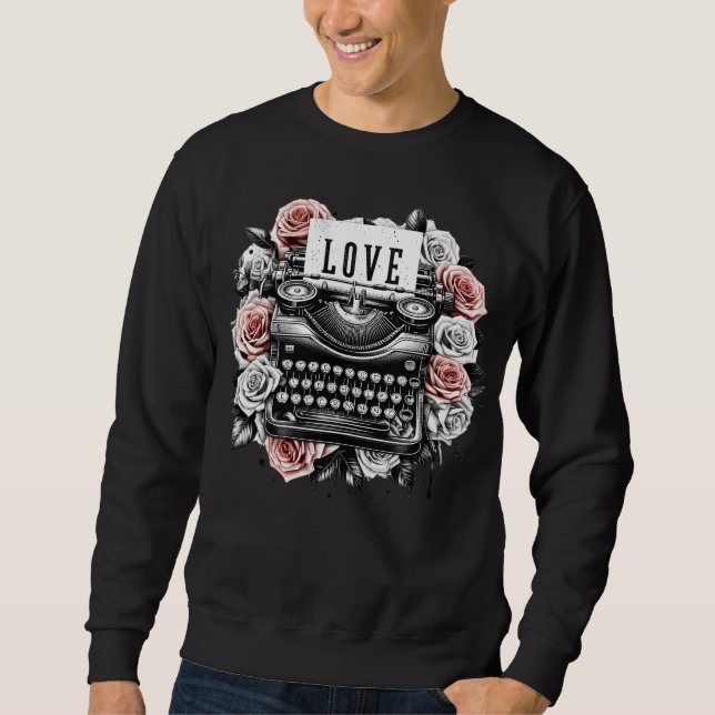 Vintage Eternal Love Notes with Vintage Roses Sweatshirt (Front)