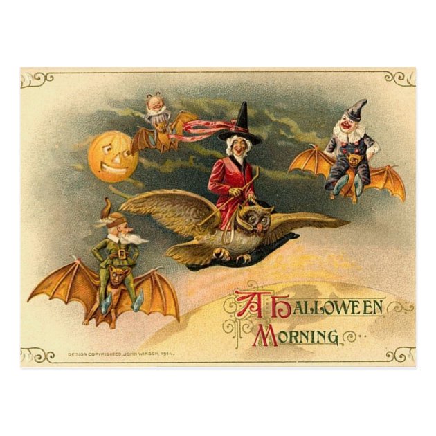 Vintage Ethereal Halloween Postcard