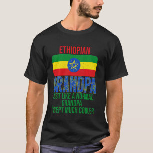 Vintage Ethiopian Grandpa Ethiopia Flag For Father T-Shirt