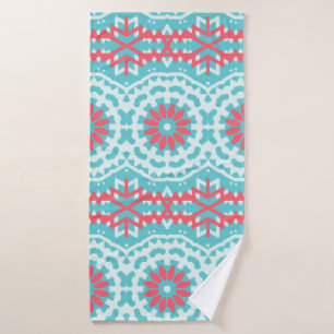 Vintage ethnic colorful bohemian pattern in bright bath towel