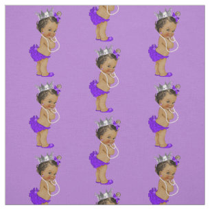 Vintage Ethnic Little Princess Purple Fabric