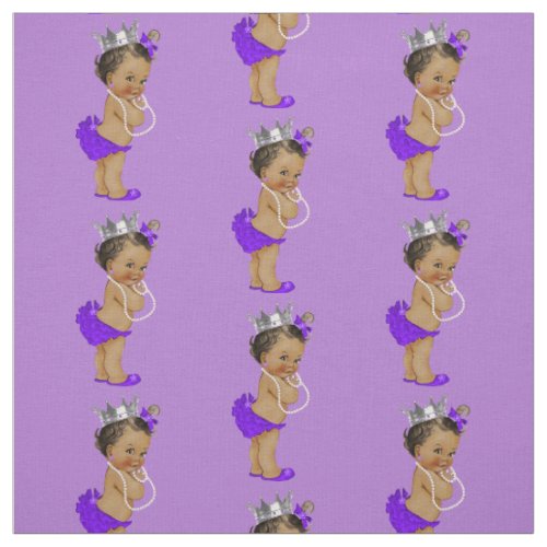 Vintage Ethnic Little Princess Purple Fabric