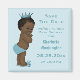Vintage Ethnic Prince Baby Shower Save the Date Magnet