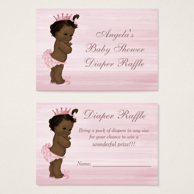 Vintage Ethnic Princess Baby Shower Diaper Raffle Business Card