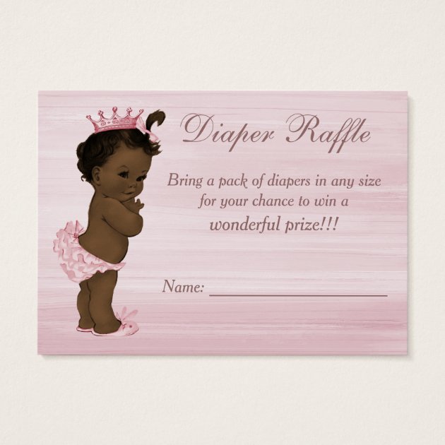 Vintage Ethnic Princess Baby Shower Diaper Raffle Business Card