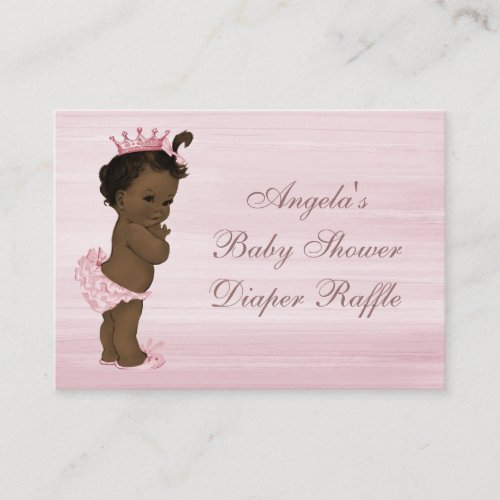 Vintage Ethnic Princess Baby Shower Diaper Raffle Enclosure Card