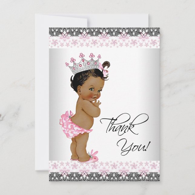 Vintage Ethnic Princess Baby Shower Thank You (Front)