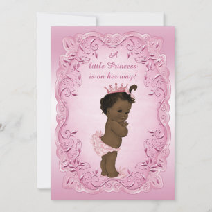 Vintage Ethnic Princess Fancy Pink Baby Shower Invitation