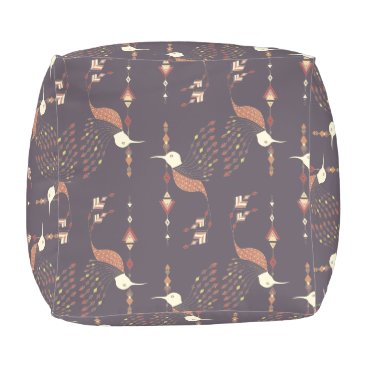 Vintage ethnic tribal aztec bird outdoor pouf Vintage ethnic tribal aztec bird outdoor pouf