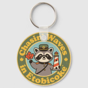 Vintage Etobicoke Lakeside Lighthouse Waves Keychain