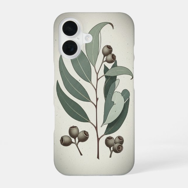 Vintage Eucalyptus Leaves iPhone Case (Back)