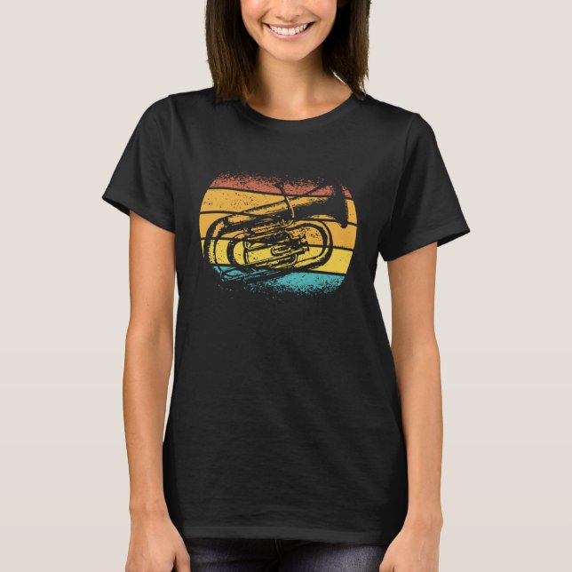 Vintage Euphonium Player Brass Instrument T-Shirt (Front)