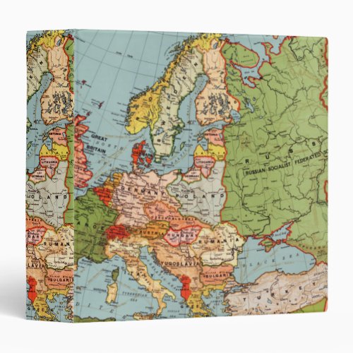 Vintage Europe 20th Century Bacons Standard Map 3 Ring Binder