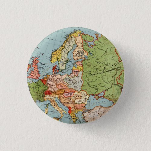 Vintage Europe 20th Century Bacons Standard Map Button