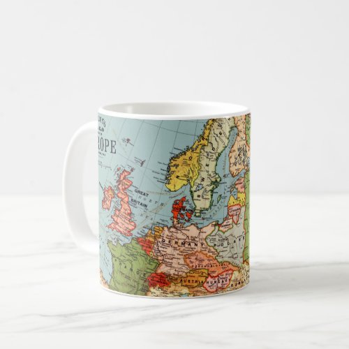 Vintage Europe 20th Century Bacons Standard Map Coffee Mug