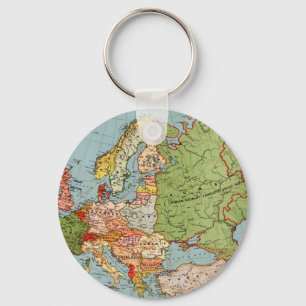 Vintage Europe 20th Century Bacon's Standard Map Keychain