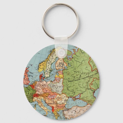 Vintage Europe 20th Century Bacons Standard Map Keychain