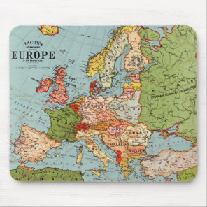 Vintage Europe 20th Century Bacon's Standard Map Mouse Pad