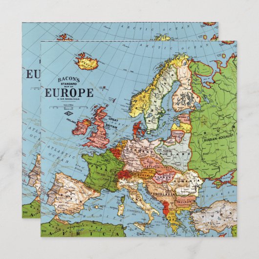 Vintage Europe 20th Century General Map (Front/Back)