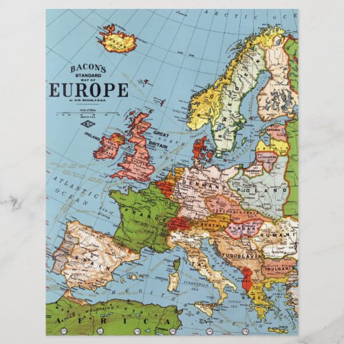 Vintage Europe 20th Century General Map