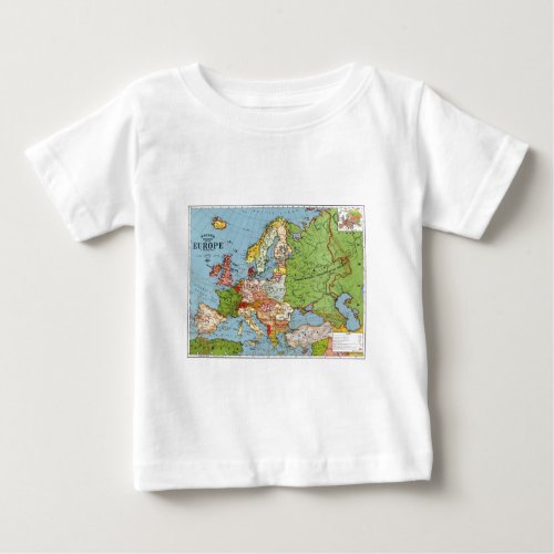 Vintage Europe 20th Century General Map Baby T_Shirt