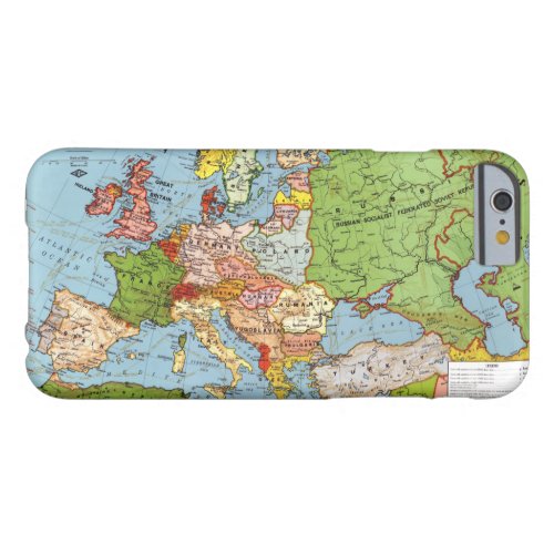Vintage Europe 20th Century General Map Barely There iPhone 6 Case