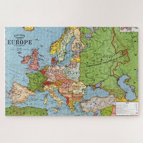 Vintage Europe 20th Century General Map Jigsaw Puzzle