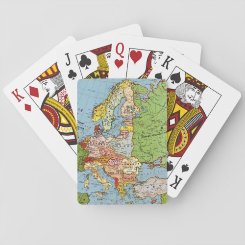 Vintage Europe 20th Century General Map Playing Cards